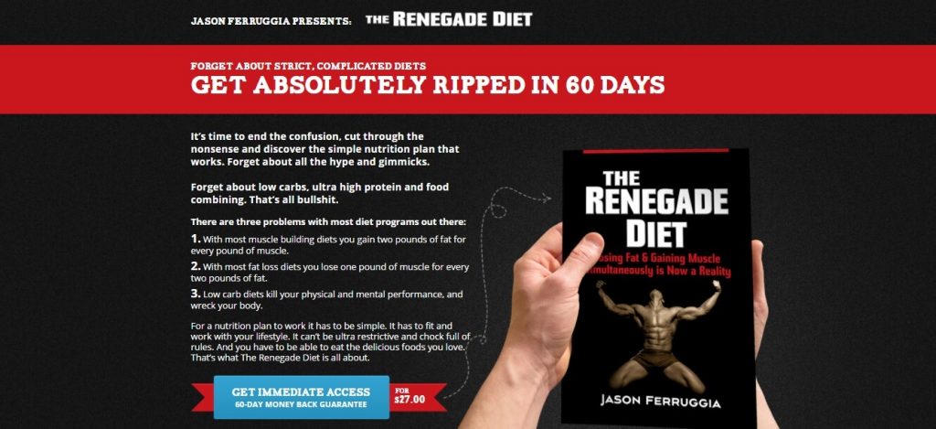 The Renegade Diet landing page