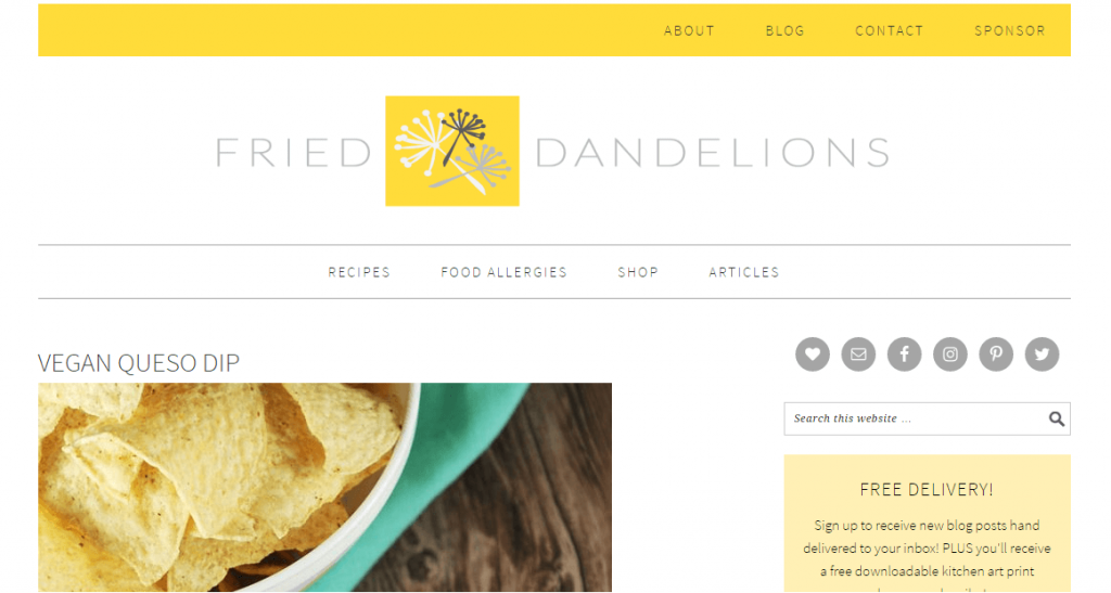 Fried Dandelions, a vegan mom blog.